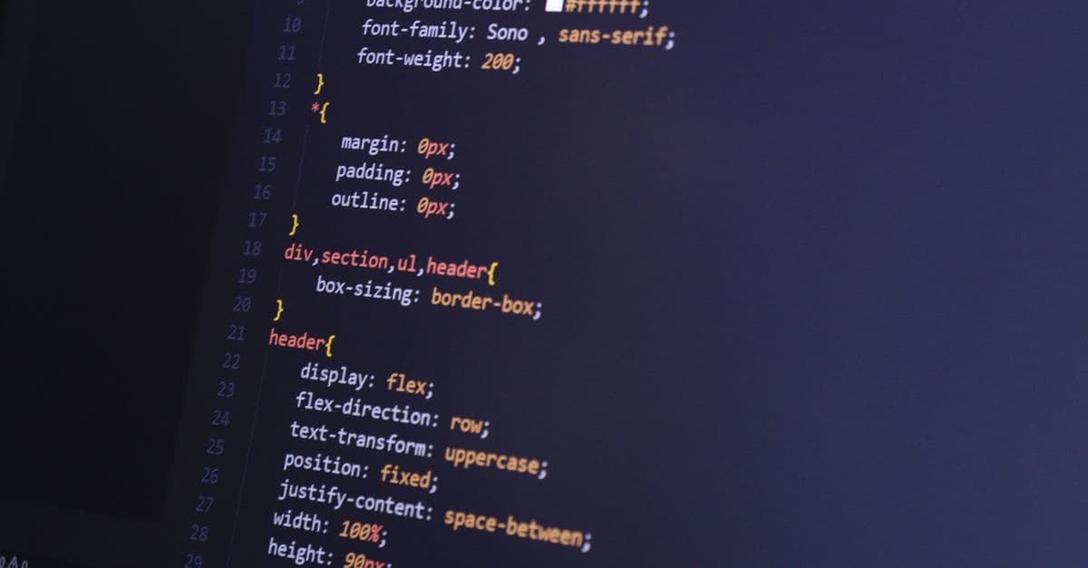 CSS code displayed on a computer screen highlighting programming concepts and technology.