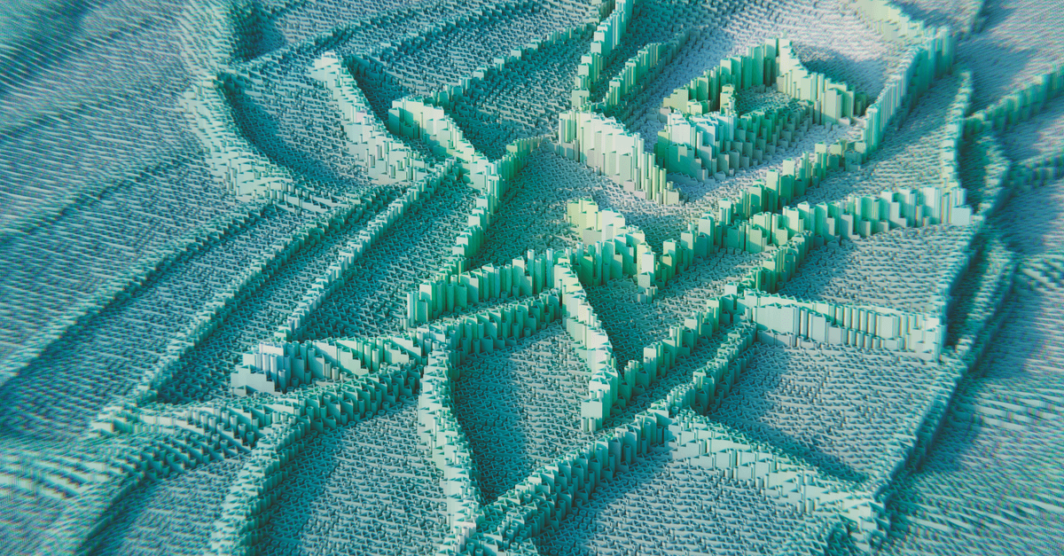 Dynamic abstract 3D render featuring intricate geometric structures in cool tones.