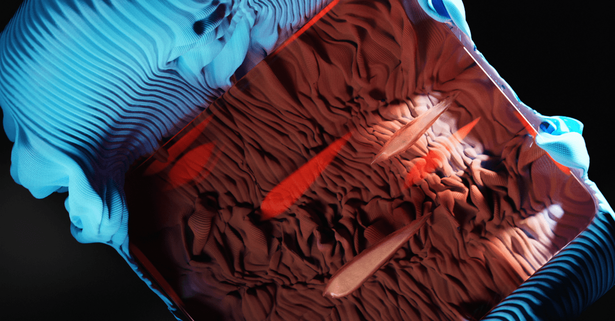 Abstract 3D render showcasing AI concepts with vibrant colors and textures.