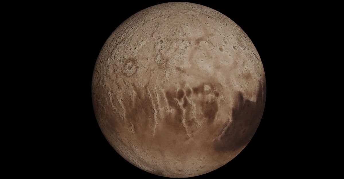 A high-resolution image of a rocky celestial body against a black background.