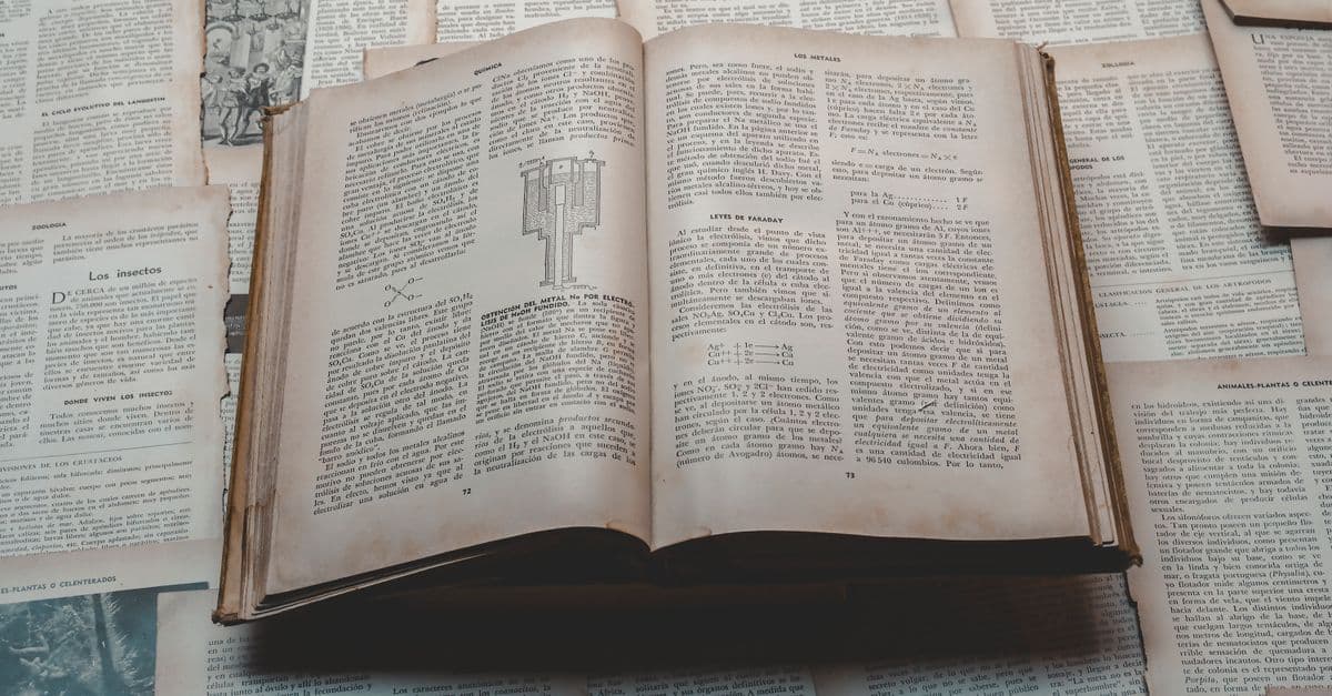 Explore a classic open book surrounded by vintage papers, perfect for historical and educational themes.