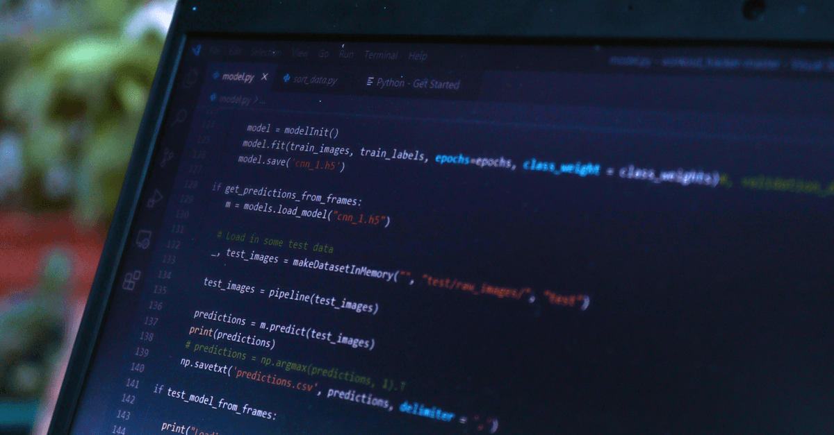 Close-up view of a computer screen displaying code in a software development environment.