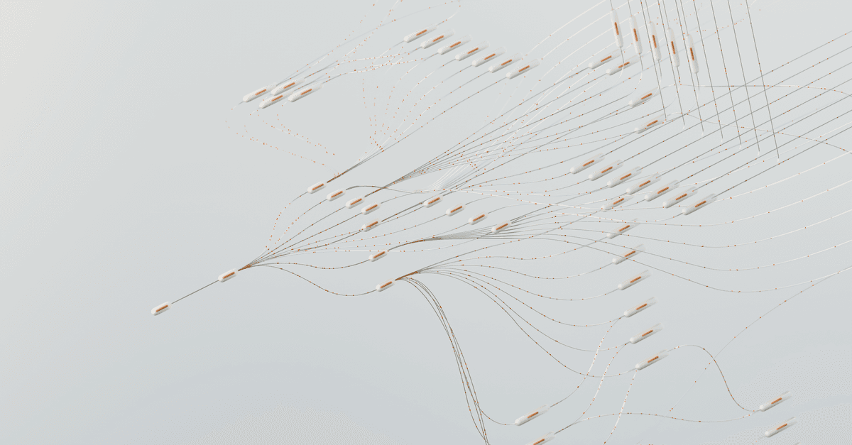Abstract illustration depicting complex digital neural networks and data flow.