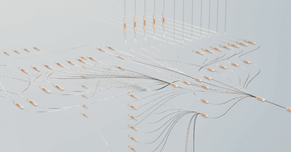 Elegant 3D visualization of neural networks showcasing abstract connections in a digital space.