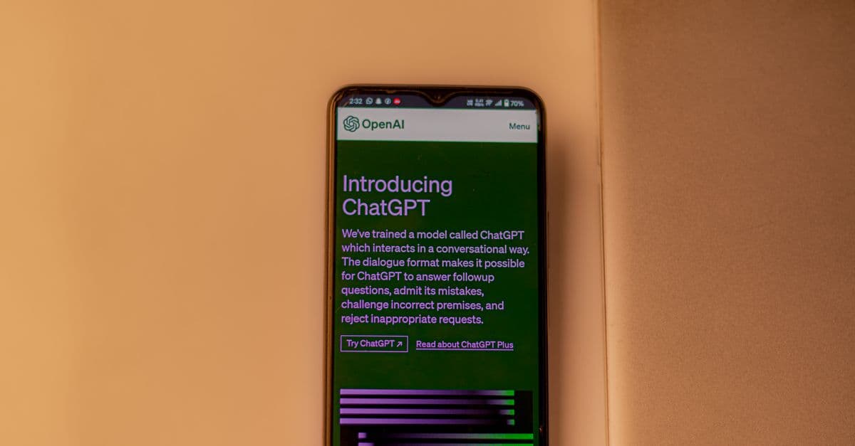 A smartphone showing the ChatGPT interface, emphasizing technology and AI indoors.